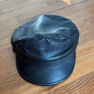 Black Leather Cap
